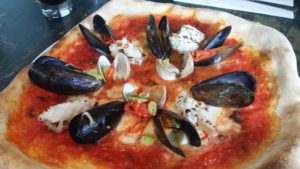 Seafood pizza from Wildmanwood